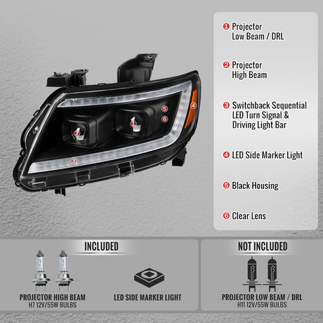 Spec-D Tuning 2lhp-Col15jm-Sq-Rs Headlight Assembly||2lhp-Col15jm-Sq-Rs_4.Jpg||89||sdtol15jmsqrs||2219540