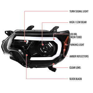 Spec-D Tuning 2lhp-Tac12bk-Tm Headlight Assembly||2lhp-Tac12bk-Tm_8.Jpg||93||sdtptac12bktm||898317