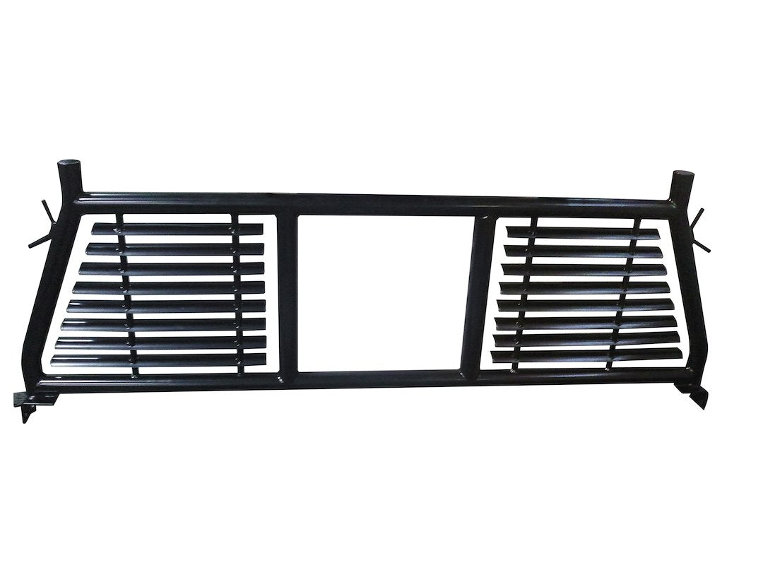 Product of TrailFX H0003B Bolt-On Black Powder Coated Round Tube Louvered Headache Rack 