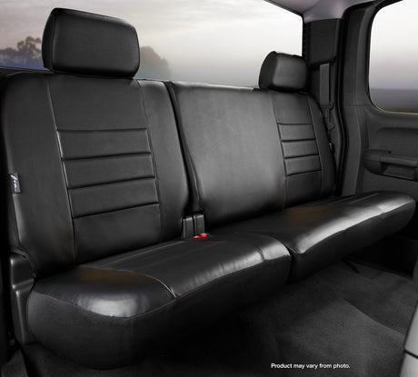 Product of Fia SL62-38 BLK/BLK SL60 Series Leatherlite Black Synthetic Leather Seat Cover 
