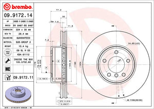 Product of Brembo 09917211C02 Vented 1 Piece Brake Rotor 