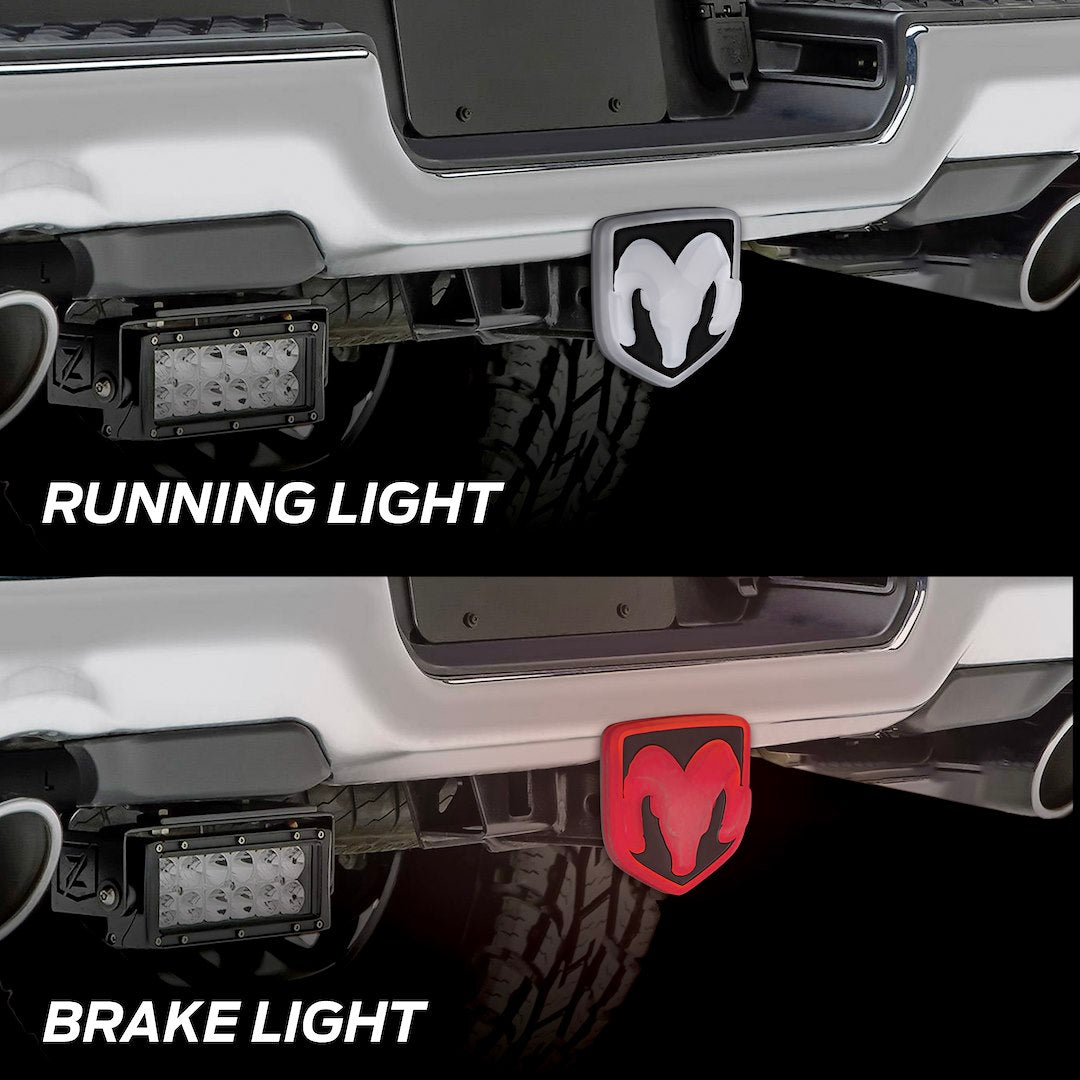 Plasticolor 002316r01 Trailer Hitch Cover||img Hp 2316 Lighted Ram5.Jpg||86||p23002316r01||1697506