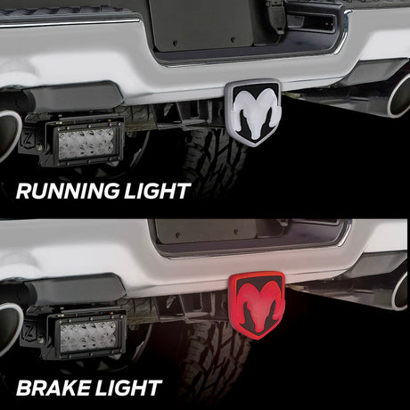 Plasticolor 002316r01 Trailer Hitch Cover||img Hp 2316 Lighted Ram5.Jpg||86||p23002316r01||1697506