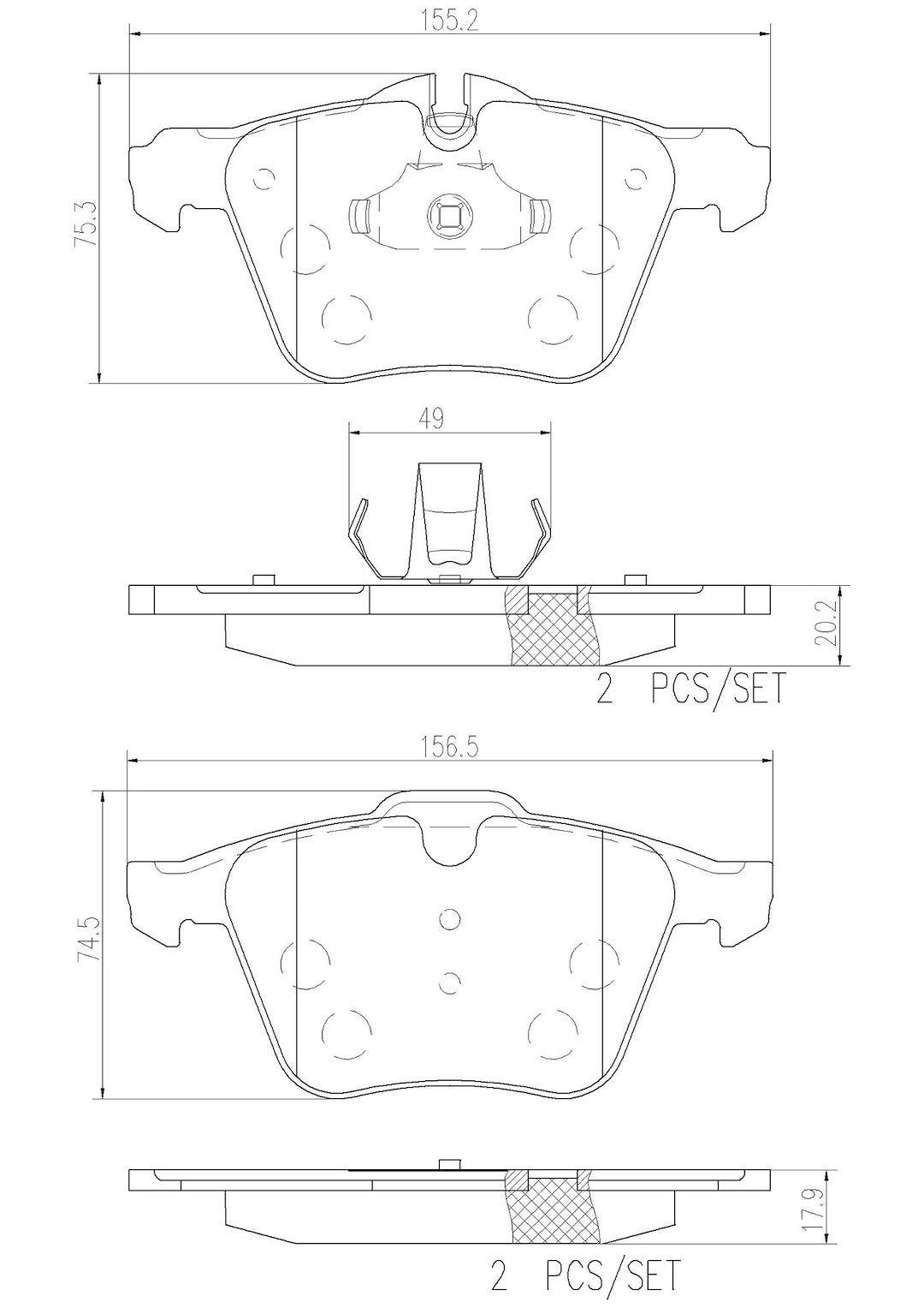 Product of Brembo P36027N Brake Pad - Set Of 4 
