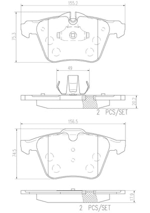 Product of Brembo P36027N Brake Pad - Set Of 4 