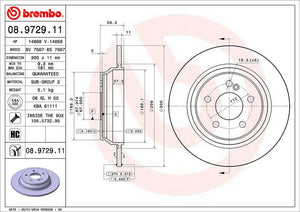 Product of Brembo 08972911C02 Solid 1 Piece Brake Rotor 