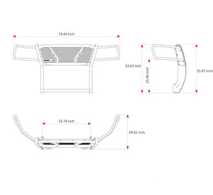 Product of Black Horse Offroad RU-NIFR22-B-K1 Grille Guard  
