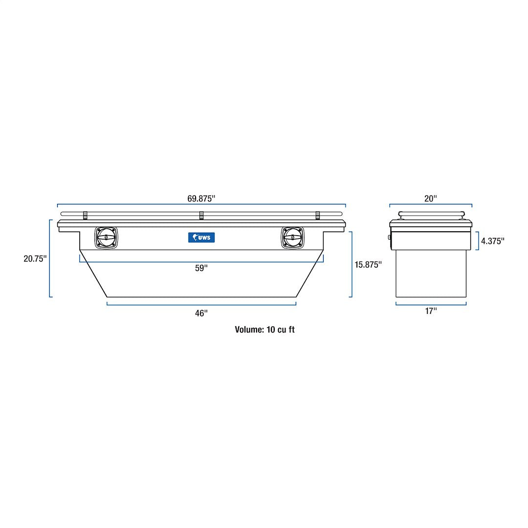 Product of UWS SLD69-A-LP-MB-R Secure Lock Low Profile Toolbox 