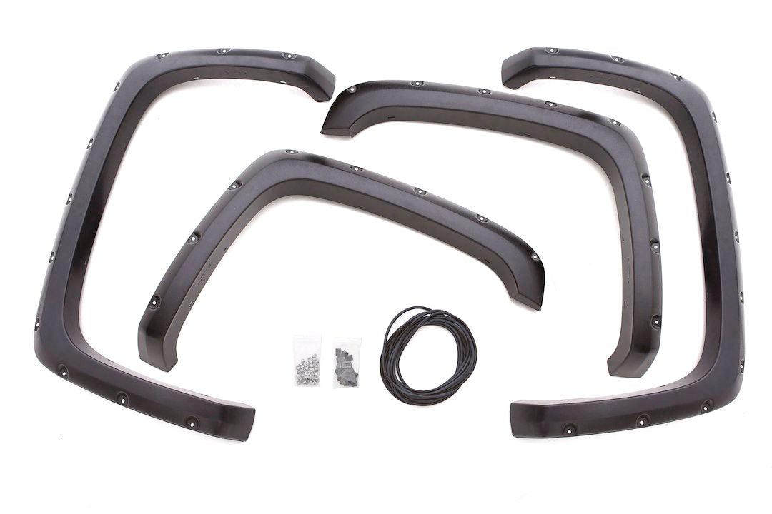 Product of Lund International RX135S Pocket Style/ Exposed Fasteners Smooth Black Fender Flare - Set Of 4 