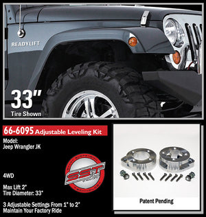 Readylift 66-6095 Leveling Kit Suspension||66-6095jeepwranglerjk2007-20.Jpg||89||r90666095||1073790