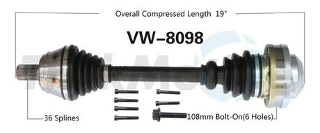 Trakmotive Vw-8098 Cv Axle Shaft||vw-8098.Jpg||85||trkvw8098||2261534