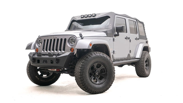 Product of Fab Fours JK07-B1951-1 Stubby Series Steel Powder Coated Bumper 