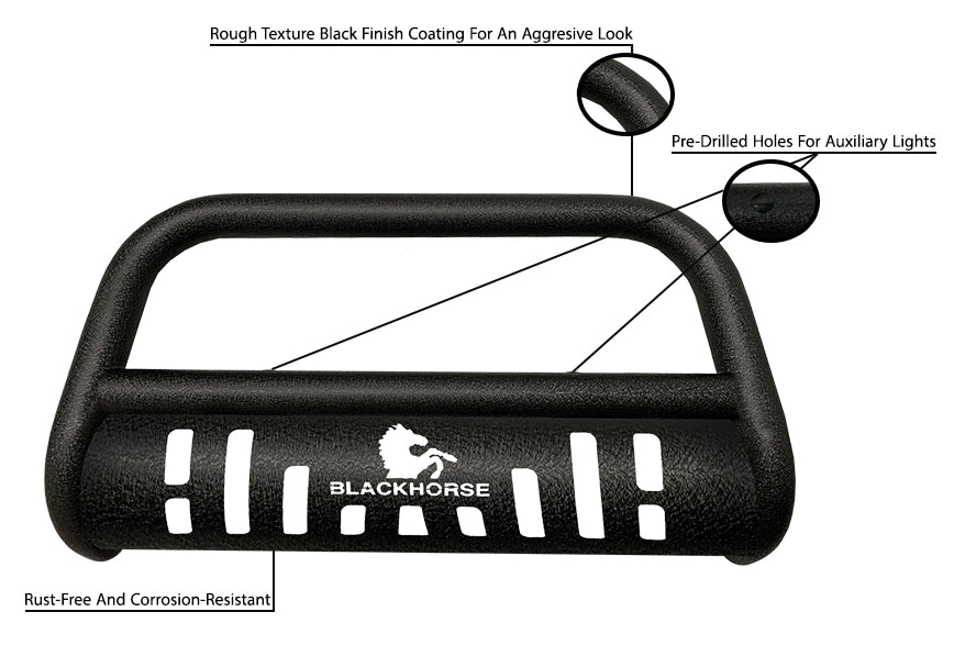 Product of Black Horse Offroad CBT-A152SP Bull Bar  with skid plate 