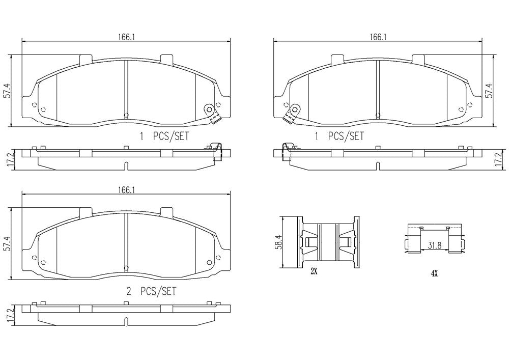 Product of Brembo P24102N Brake Pad - Set Of 4 