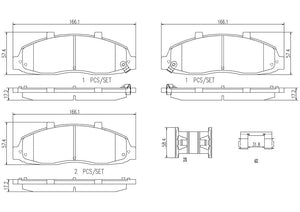 Product of Brembo P24102N Brake Pad - Set Of 4 