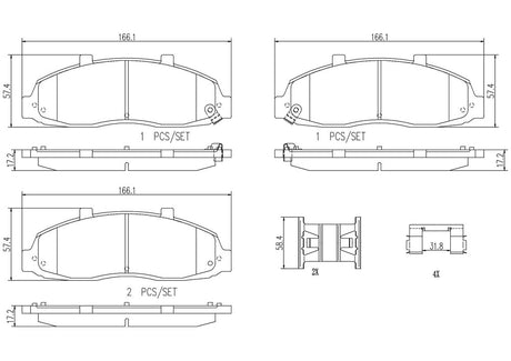 Product of Brembo P24102N Brake Pad - Set Of 4 