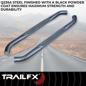 Product of TrailFX A0027T TFX Round Tube Side Steps Nerf Bar With Surface Steps 