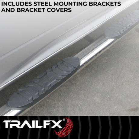 Product of TrailFX 2940413051 TFX 4" Oval Tube Side Steps Nerf Bar With Surface Steps 