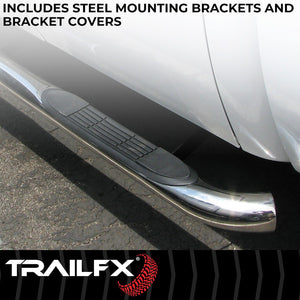 Product of TrailFX A0046S TFX Round Tube Side Steps Nerf Bar With Surface Steps 
