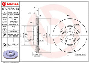 Product of Brembo 09793211C02 Vented 1 Piece Brake Rotor 