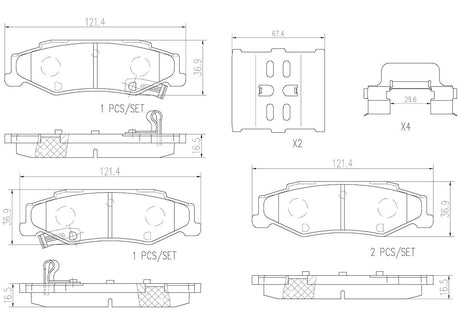 Product of Brembo P10047N Brake Pad - Set Of 4 