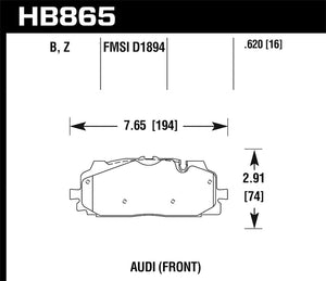 Product of Hawk Performance HB865B.620 Performance/ Street Brake Pad - Set Of 4 