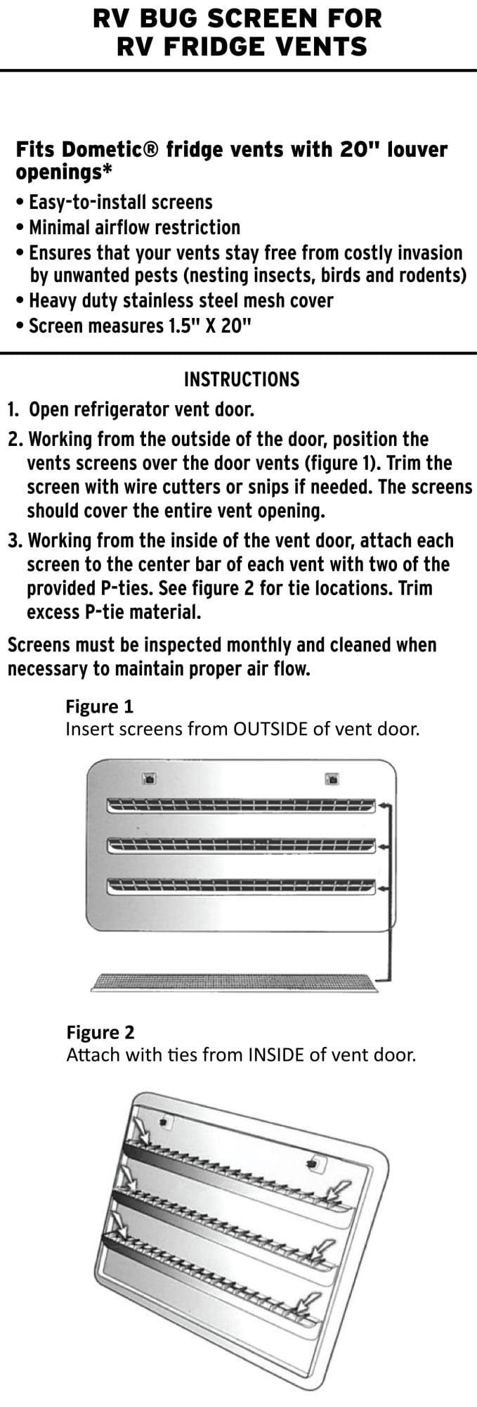 Valterra A10-1311vp Bug Screen - Rv Appliance||a10-1311vp_Info.Jpg||87||v46a101311vp||1609333