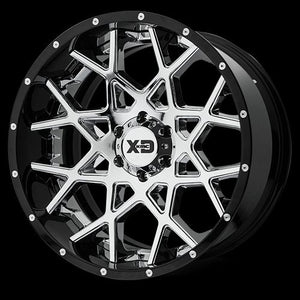 Product of KMC Wheels 20x12 Silver Center With Black And Natural Lip Wheel - 8x6.69 Bolt Pattern 