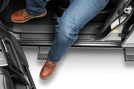 Product of N-Fab T104RKR4RS4 Black Steel Round Tube Rocker Panel Guard 