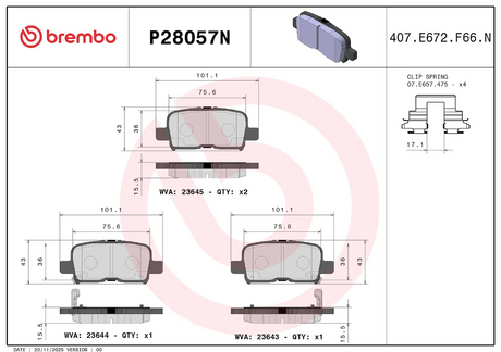 Brembo P28057n Brake Pad||p28057n_1.Png||86||brmp28057n||2104578
