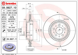 Product of Brembo 09982711C02 Vented 1 Piece Brake Rotor 