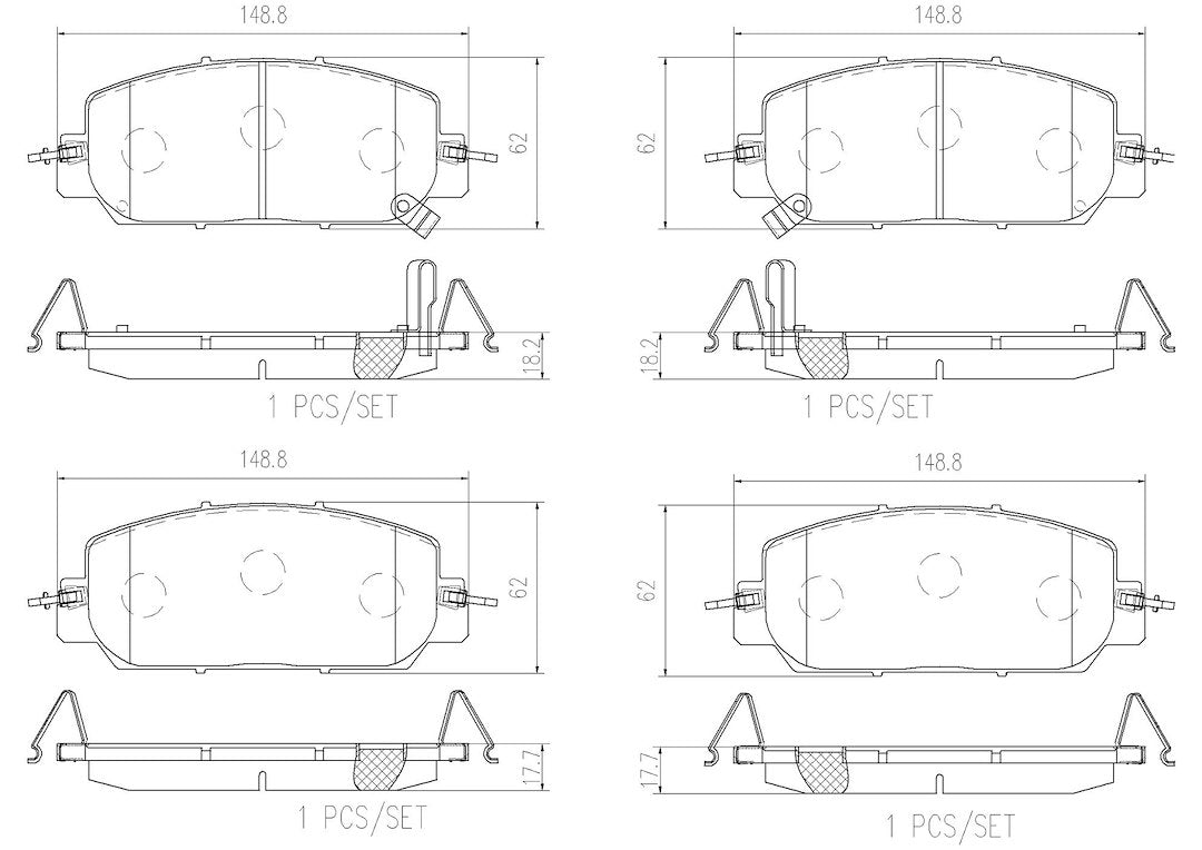 Product of Brembo P28098N Brake Pad - Set Of 4 