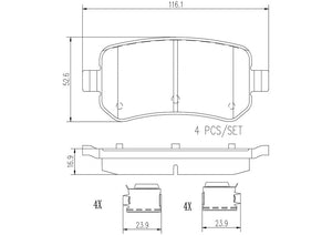 Product of Brembo P24080N Brake Pad - Set Of 4 