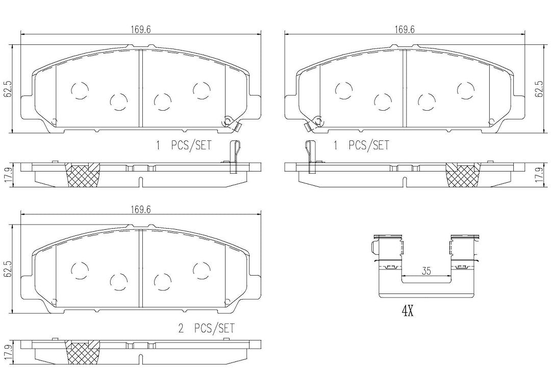 Product of Brembo P56079N Brake Pad - Set Of 4 