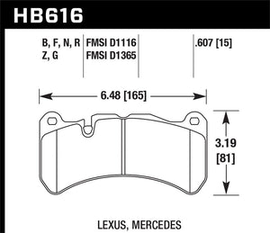 Product of Hawk Performance HB616B.607 Street Brake Pad - Set Of 4 