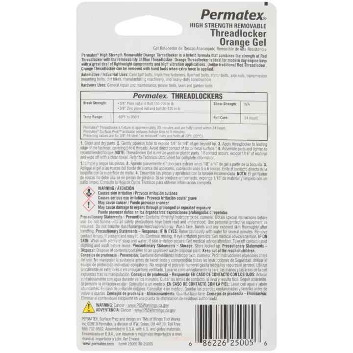 Permatex 25005 Thread Sealant||25005_1.Jpg||86||p1325005||920534