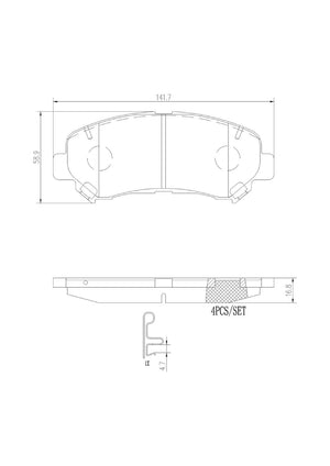 Product of Brembo P79028N Brake Pad - Set Of 4 