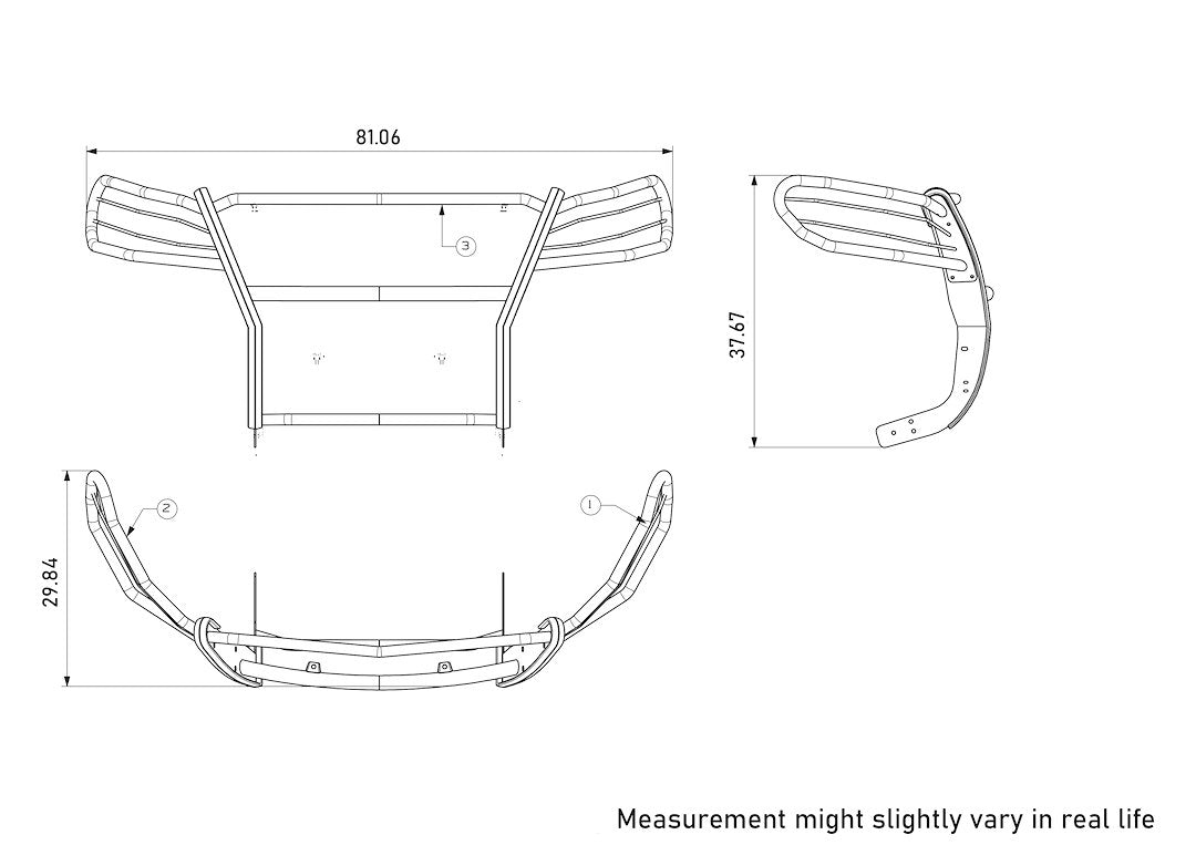 Product of Black Horse Offroad 17D503MA-PLFR Grille Guard  