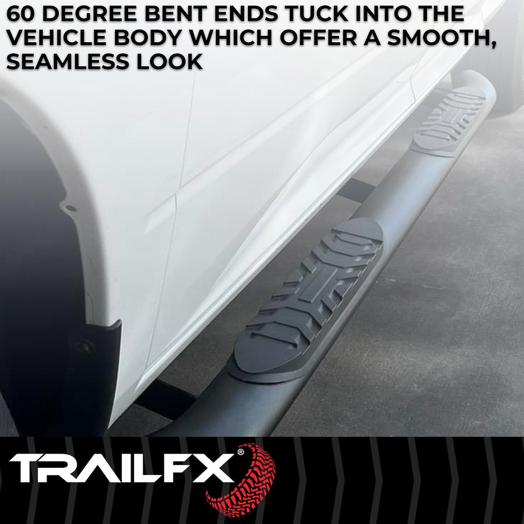 Product of TrailFX A1001B TFX 4" Oval Tube Side Steps Nerf Bar With Surface Steps 