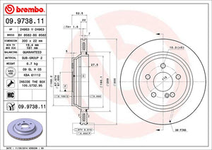 Product of Brembo 09973811C02 Vented 1 Piece Brake Rotor 