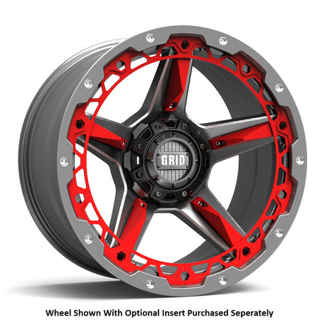 Product of Grid Wheels 17x9 Black With Natural Accents Wheel - 5x4.50 Bolt Pattern 