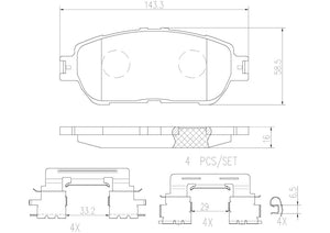Product of Brembo P83105N Brake Pad - Set Of 4 