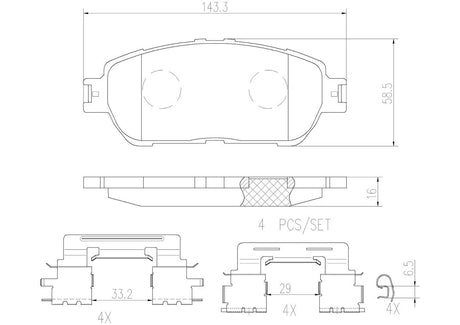 Product of Brembo P83105N Brake Pad - Set Of 4 