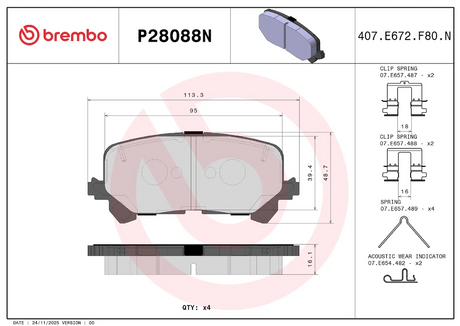Brembo P28088n Brake Pad||p28088n_1.Png||86||brmp28088n||2104584