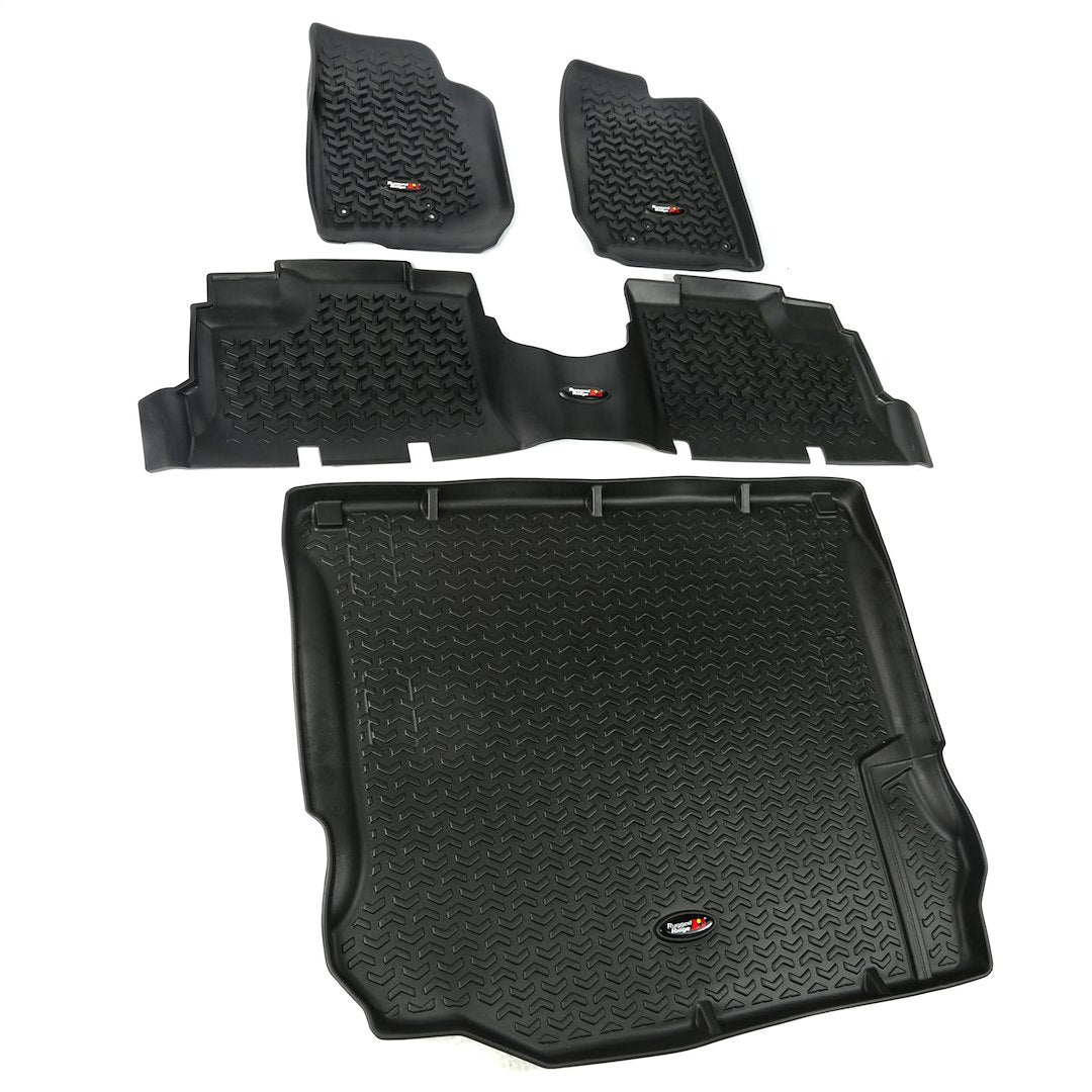 Product of Rugged Ridge All Terrain 12988.04 Black Thermoplastic Floor Liner 