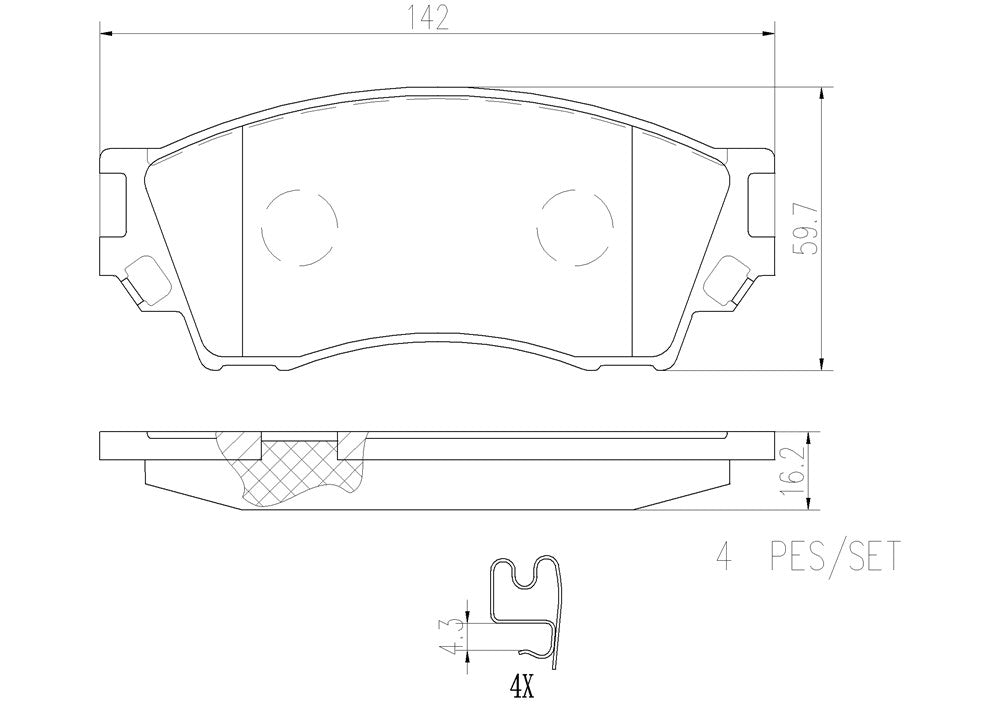 Product of Brembo P49019N Brake Pad - Set Of 4 