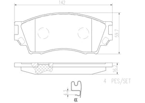 Product of Brembo P49019N Brake Pad - Set Of 4 