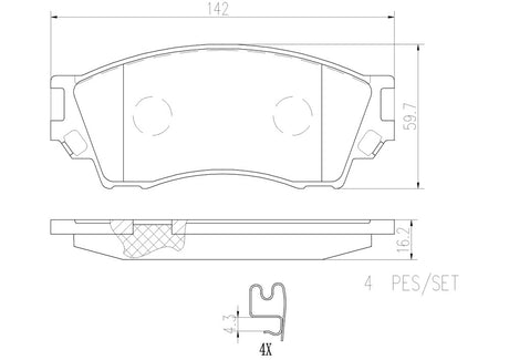 Product of Brembo P49019N Brake Pad - Set Of 4 