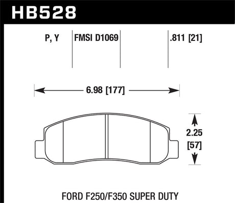 Product of Hawk Performance HB528Y.811 Performance/ Street Brake Pad - Set Of 4 