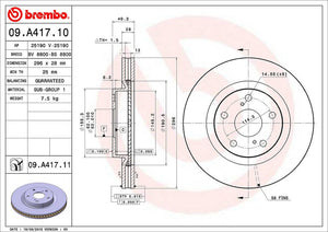 Product of Brembo 09A41711C02 Vented 1 Piece Brake Rotor 